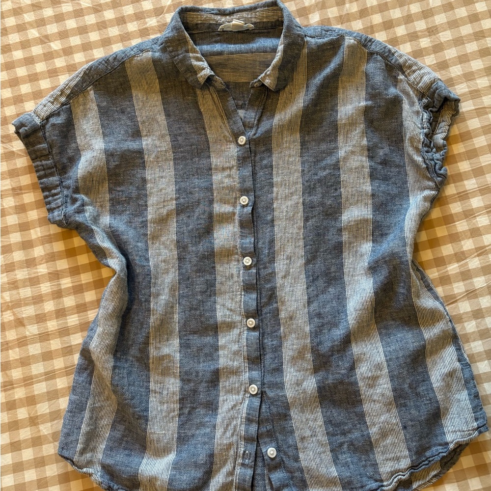 BeachLunchLounge Cotton-Linen Casual Blouse - fits M/L